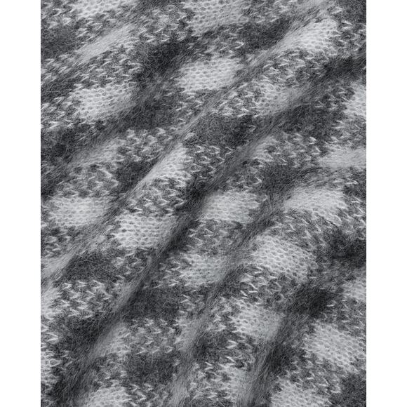 NWT Everlane Unisex The Alpaca Patterned Scarf Gray Buffalo Check One Size - Picture 5 of 8